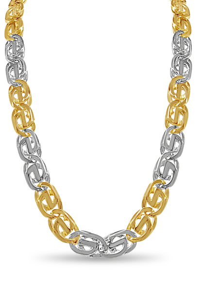 Tiger Eye Solid Gold Handmade Necklace , 13mm, 16-30 Inch
