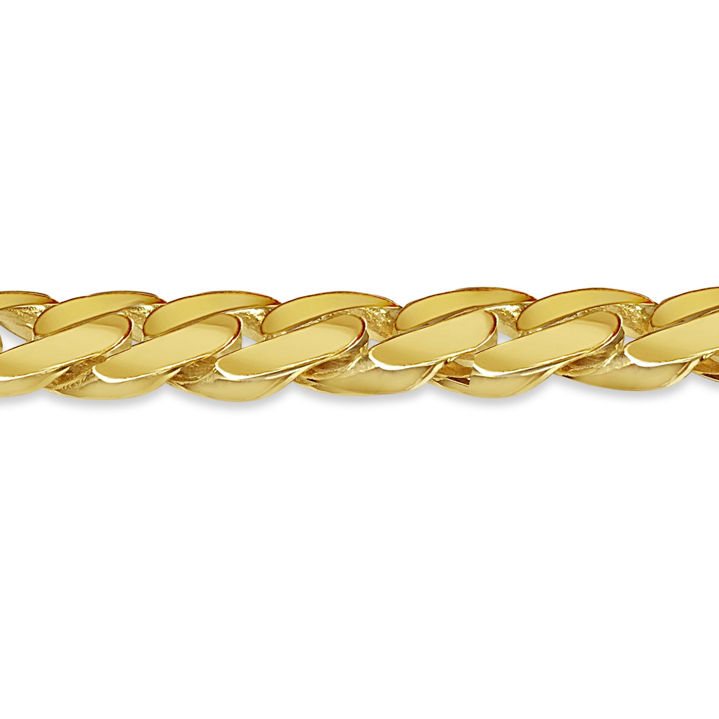 Curb Solid Gold Handmade Necklace , 14mm, 16-30 Inch