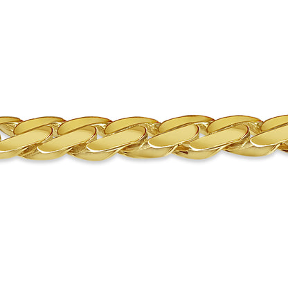 Curb Solid Gold Handmade Necklace , 14mm, 16-30 Inch