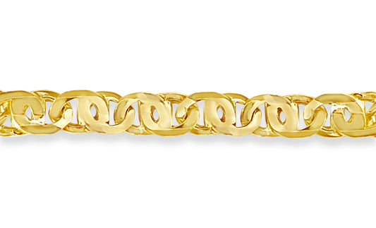 Tiger Eye Solid Gold Handmade Bracelet , 11mm, 6.5-10 Inch