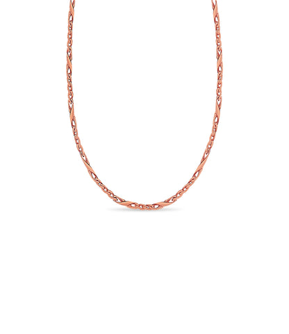 XO Curb Solid Gold Handmade Necklace , 6mm, 16-30 Inch