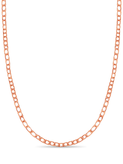 Curb Solid Gold Handmade Necklace , 10mm, 16-30 Inch