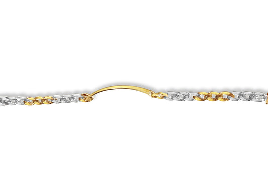 ID Curb Solid Gold Handmade Bracelet , 7mm, 6.5-10 Inch