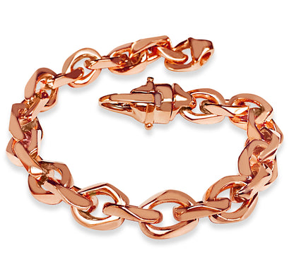 Fancy Rolo Solid Gold Handmade Bracelet , 10mm, 6.5-10 Inch