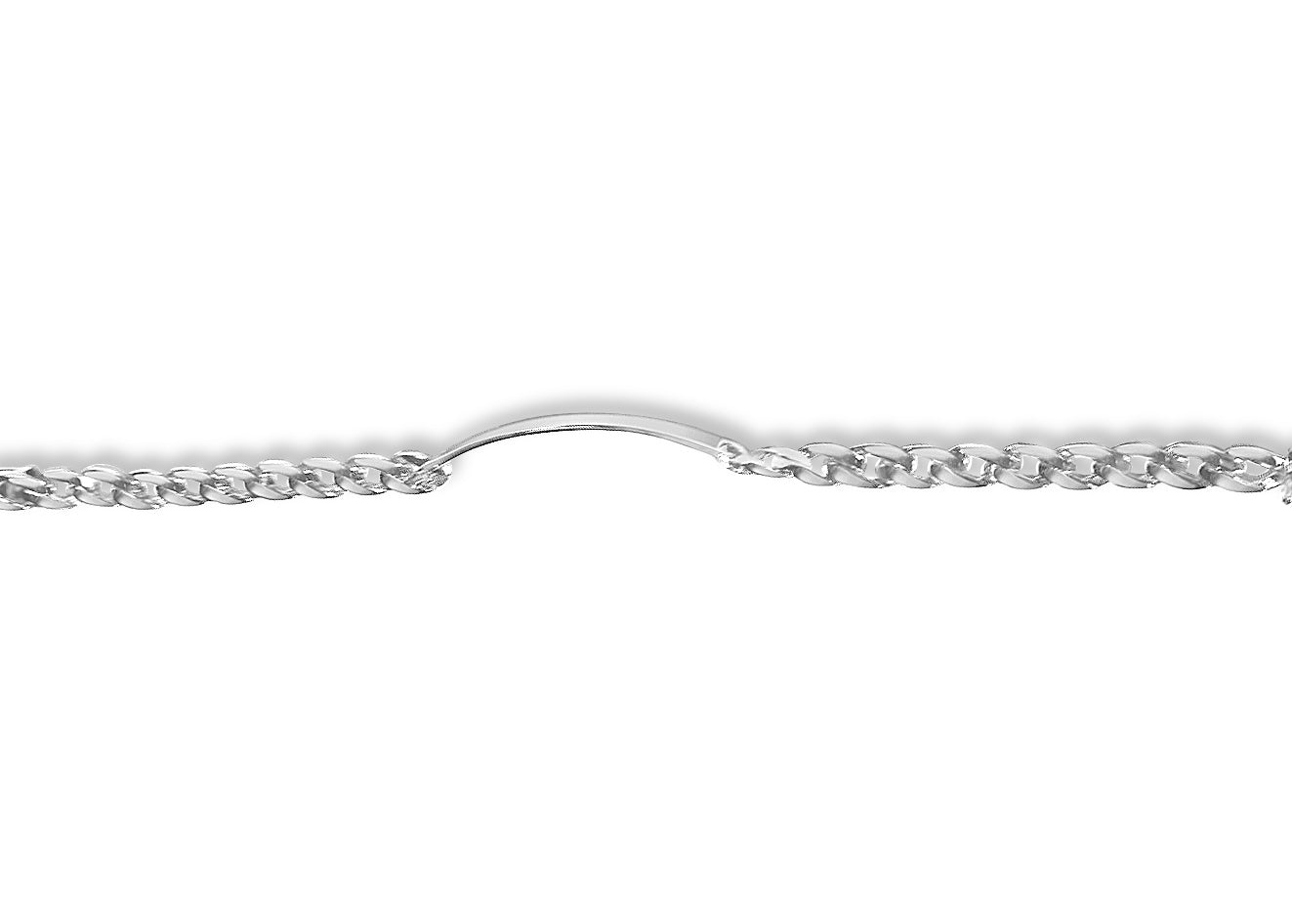 ID Curb Solid Gold Handmade Bracelet , 7mm, 6.5-10 Inch