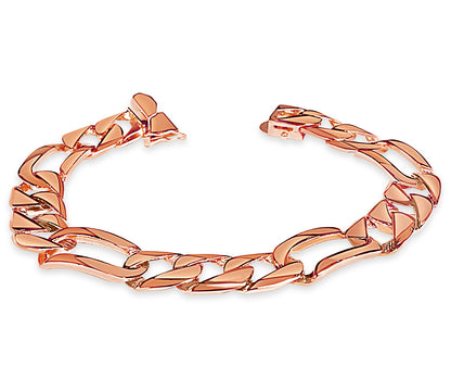 Figaro Solid Gold Handmade Bracelet , 12mm, 6.5-10 Inch