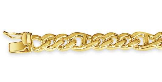 Mariner Solid Gold Handmade Bracelet , 7mm, 6.5-10 Inch