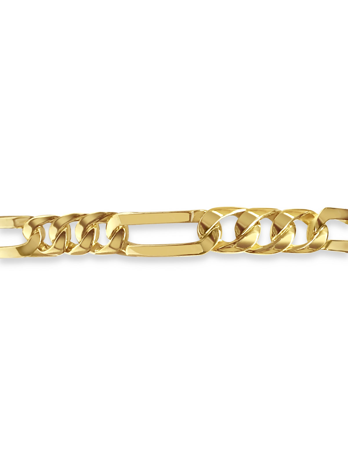 Figaro Solid Gold Handmade Necklace , 8mm, 16-30 Inch