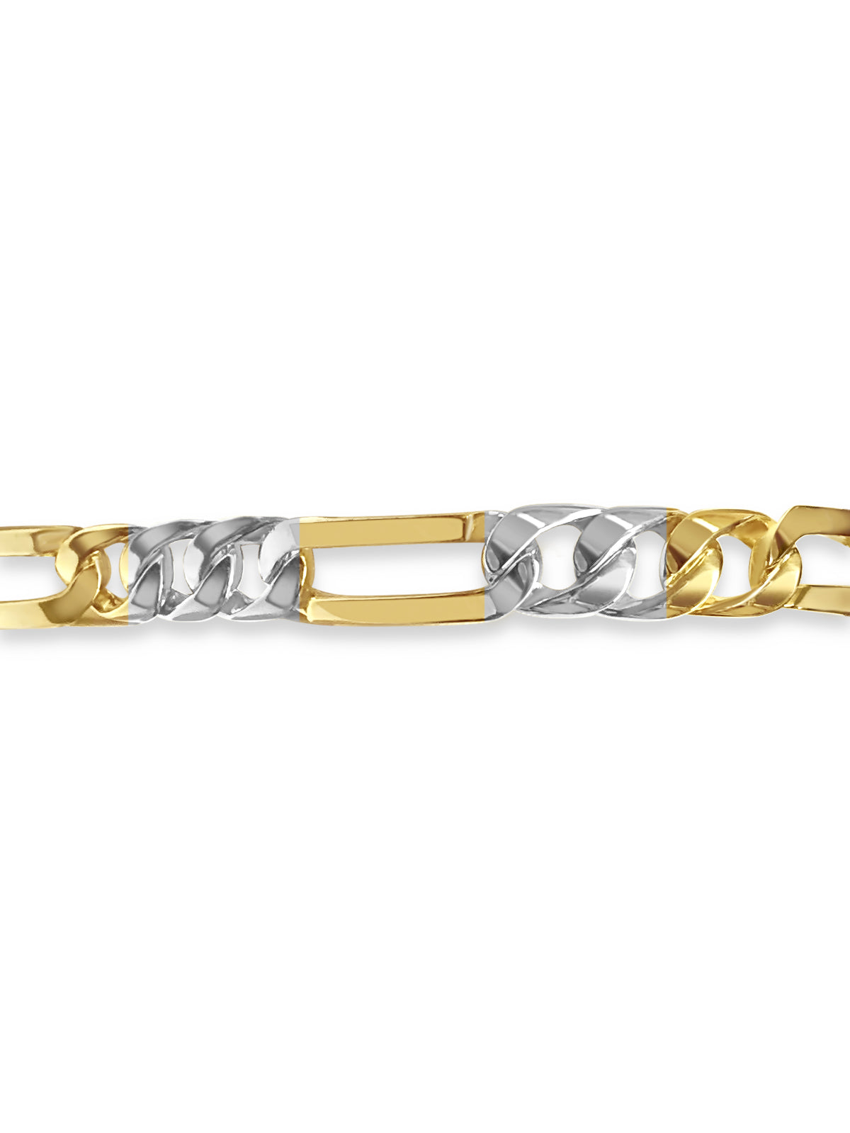 Figaro Solid Gold Handmade Necklace , 8mm, 16-30 Inch