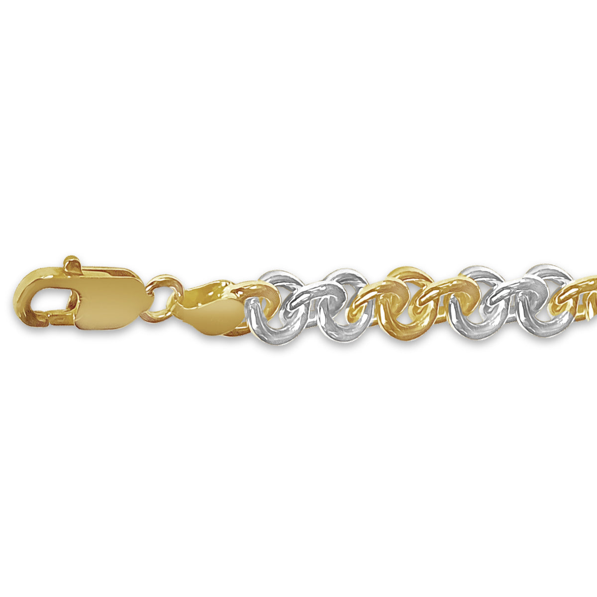 Fancy Rolo Solid Gold Handmade Bracelet , 9mm, 6.5-10 Inch