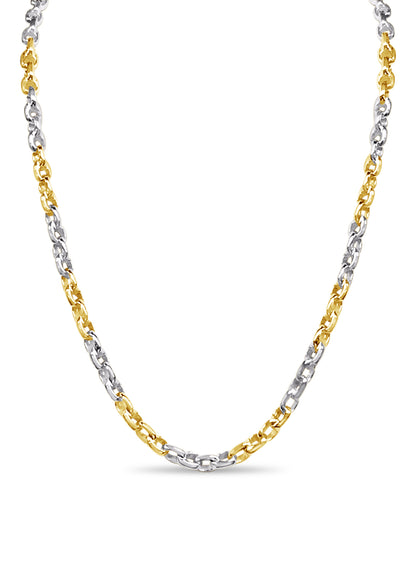 Fancy Rolo Solid Gold Handmade Necklace , 6mm, 16-30 Inch