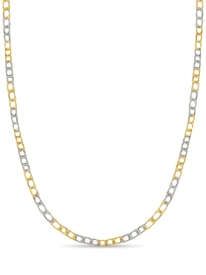 Curb Solid Gold Handmade Necklace , 10mm, 16-30 Inch