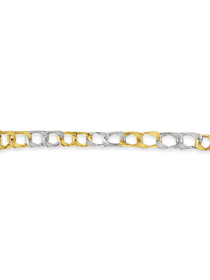 Curb Solid Gold Handmade Bracelet , 10mm, 6.5-10 Inch