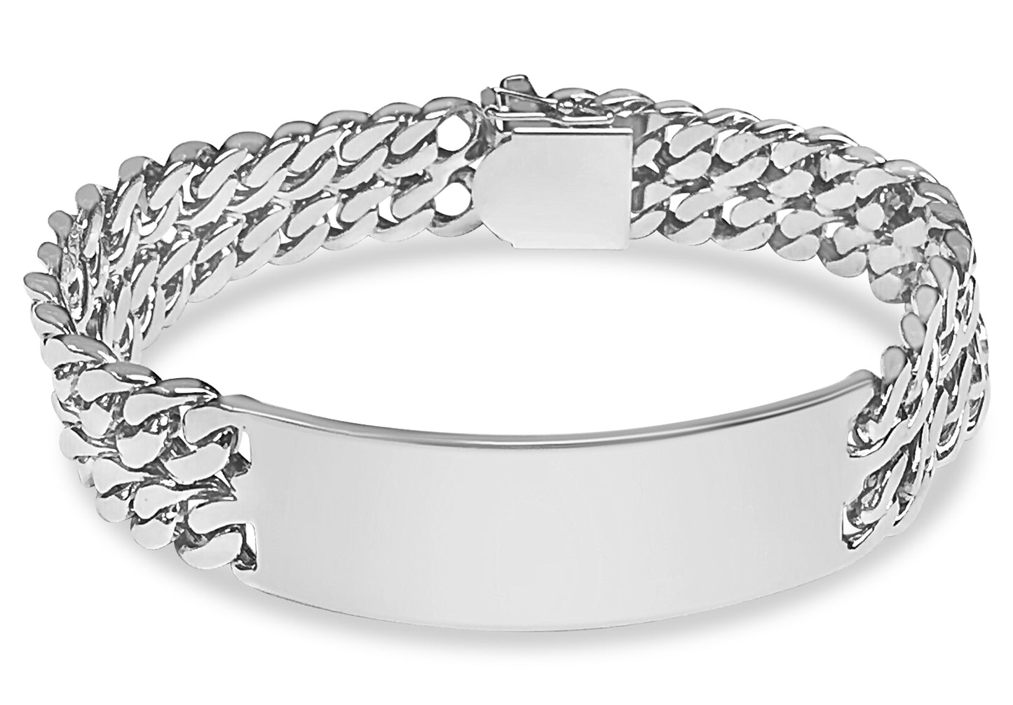 ID Curb Solid Gold Handmade Bracelet , 16mm, 6.5-10 Inch