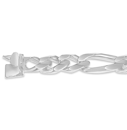 Figaro Solid Gold Handmade Bracelet , 12mm, 6.5-10 Inch