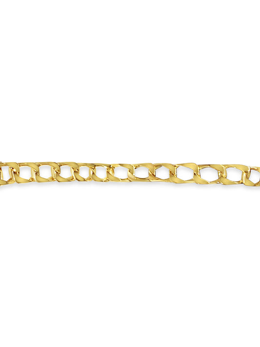 Curb Solid Gold Handmade Bracelet , 10mm, 6.5-10 Inch