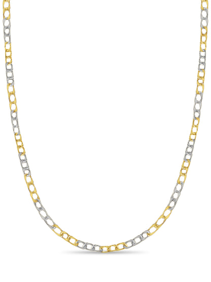 Curb Solid Gold Handmade Necklace , 10mm, 16-30 Inch