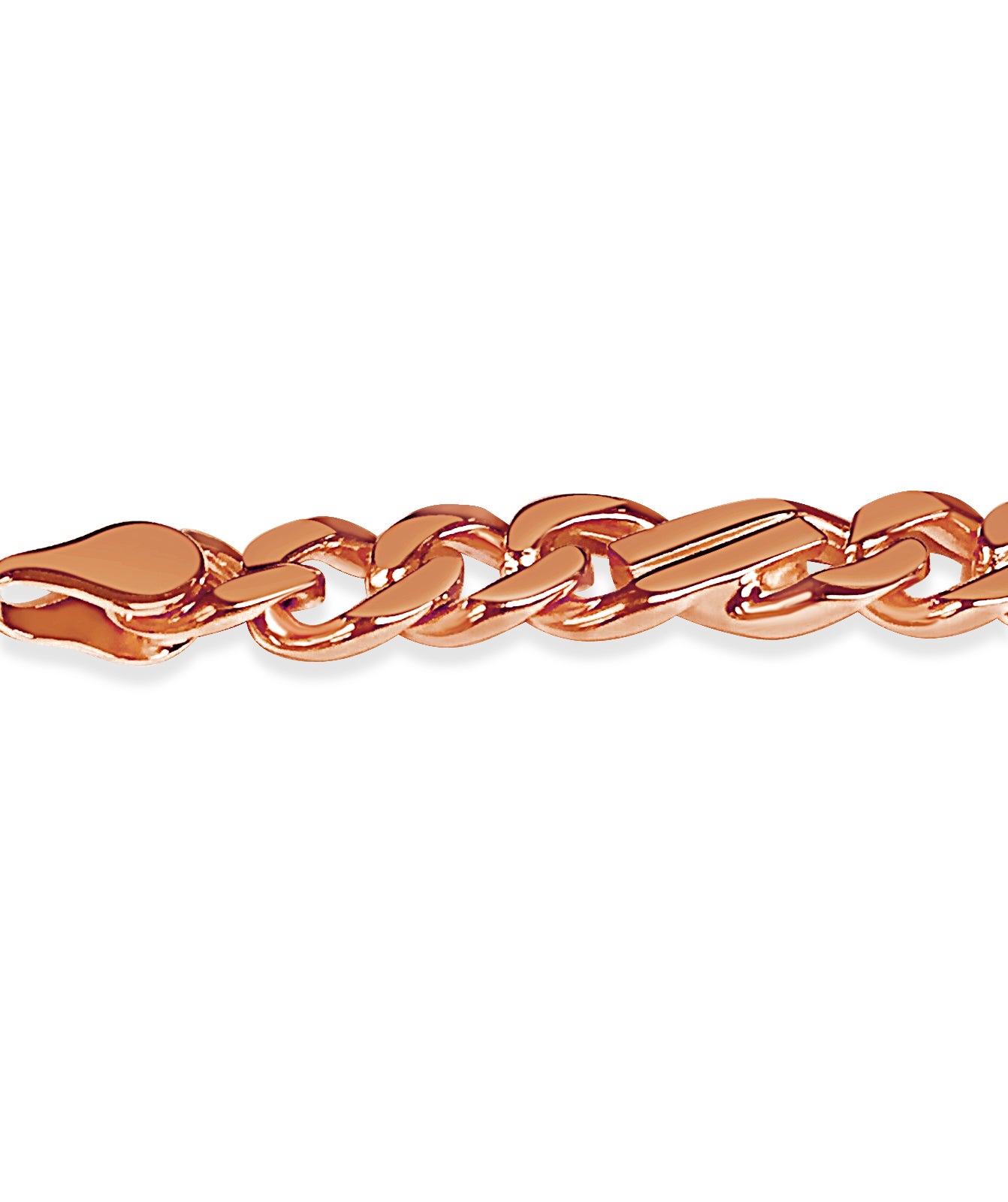 Curb Solid Gold Handmade Bracelet , 7mm, 6.5-10 Inch