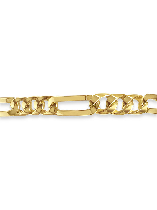 Figaro Solid Gold Handmade Bracelet , 8mm, 6.5-10 Inch