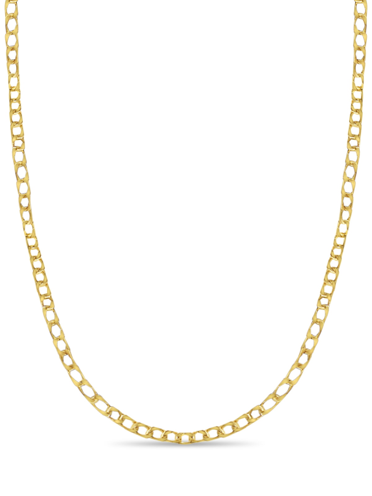 Curb Solid Gold Handmade Necklace , 10mm, 16-30 Inch