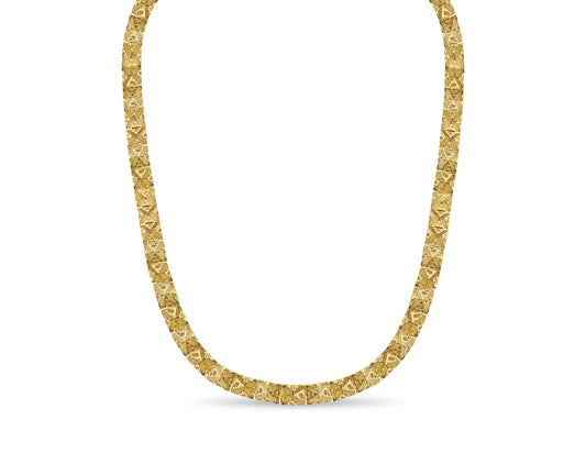Nugget Solid Gold Handmade Necklace , 11mm, 16-30 Inch