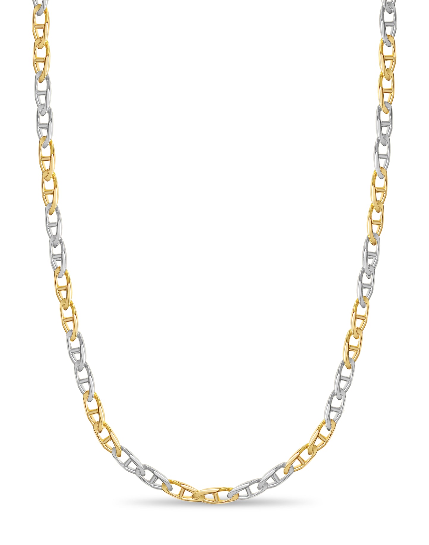 18k Solid Yellow Gold Handmade 11mm Mariner Link Necklace, 30", Approx 162g