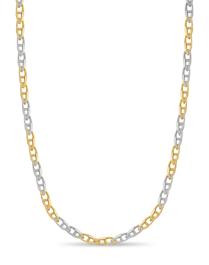 18k Solid Yellow Gold Handmade 11mm Mariner Link Necklace, 30", Approx 162g