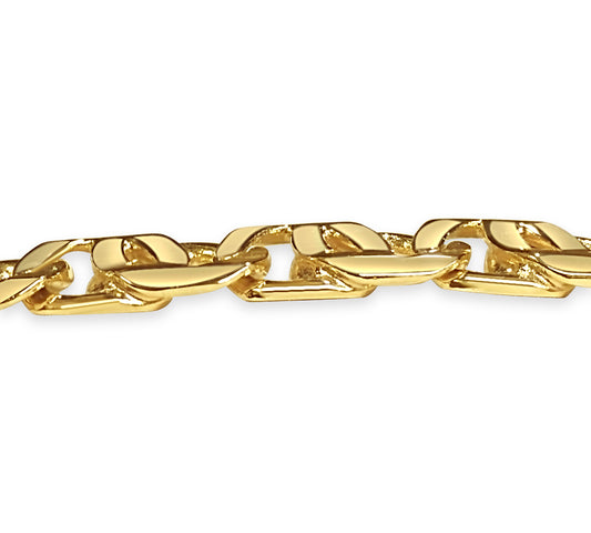 Tiger Eye Solid Gold Handmade Bracelet , 8mm, 6.5-10 Inch