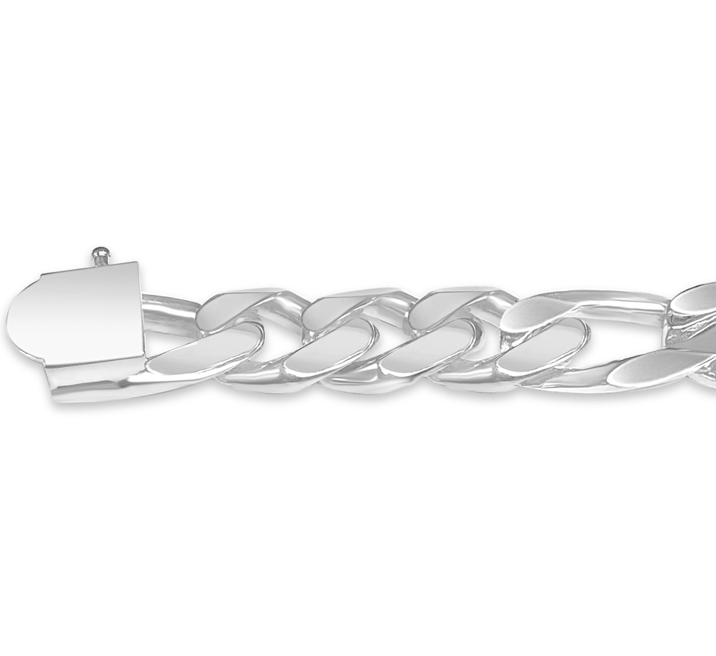 ID Figaro Solid Gold Handmade Bracelet , 12mm, 6.5-10 Inch