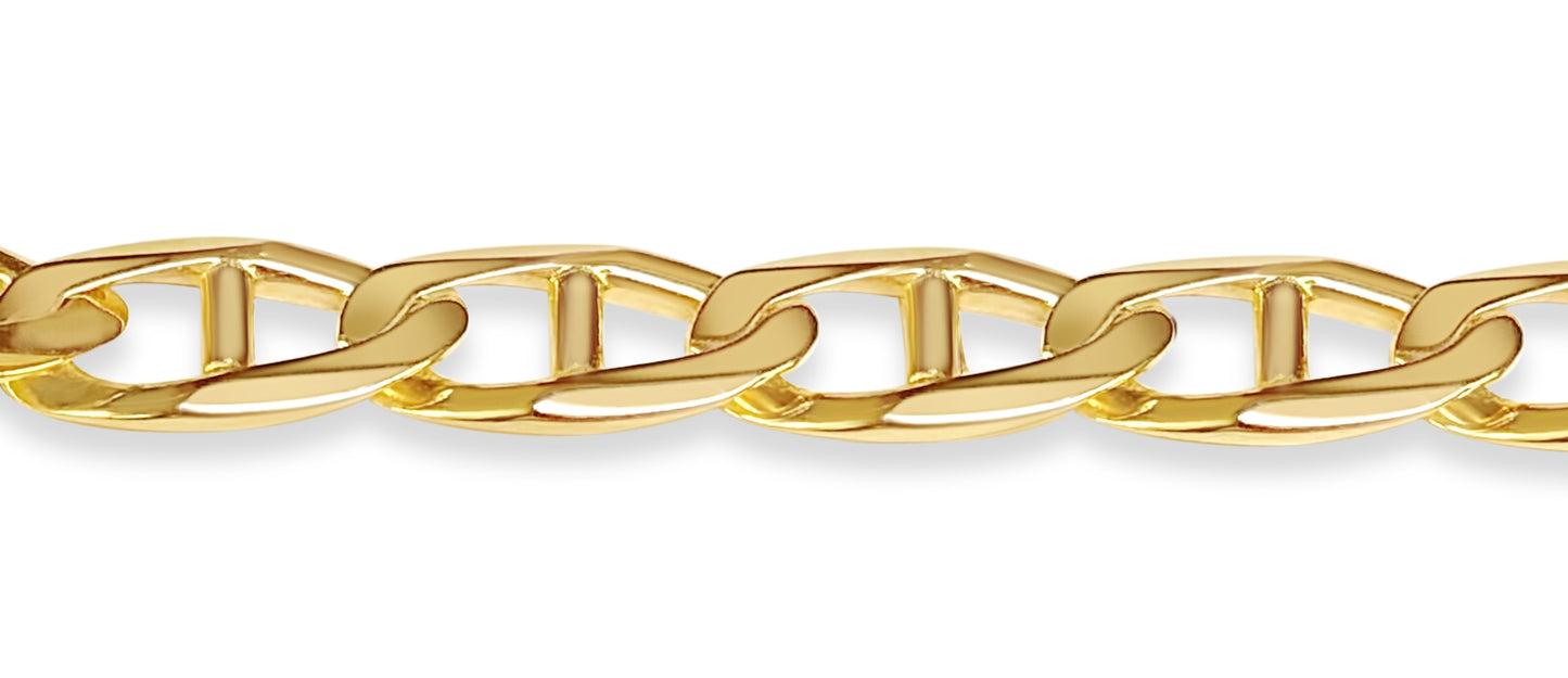 Mariner Solid Gold Handmade Bracelet , 11mm, 6.5-10 Inch