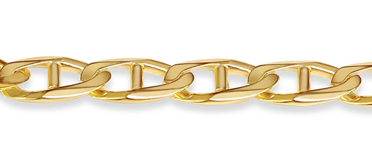 Mariner Solid Gold Handmade Bracelet , 11mm, 6.5-10 Inch