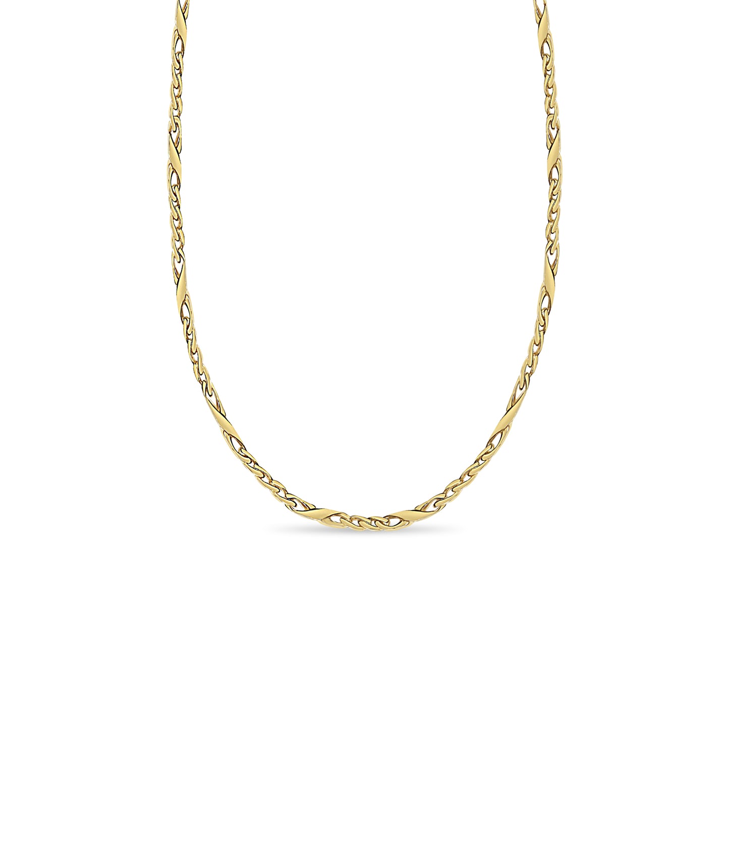 18k Solid Yellow Gold Handmade 6mm XO Curb Link Necklace, 30", Approx 74g