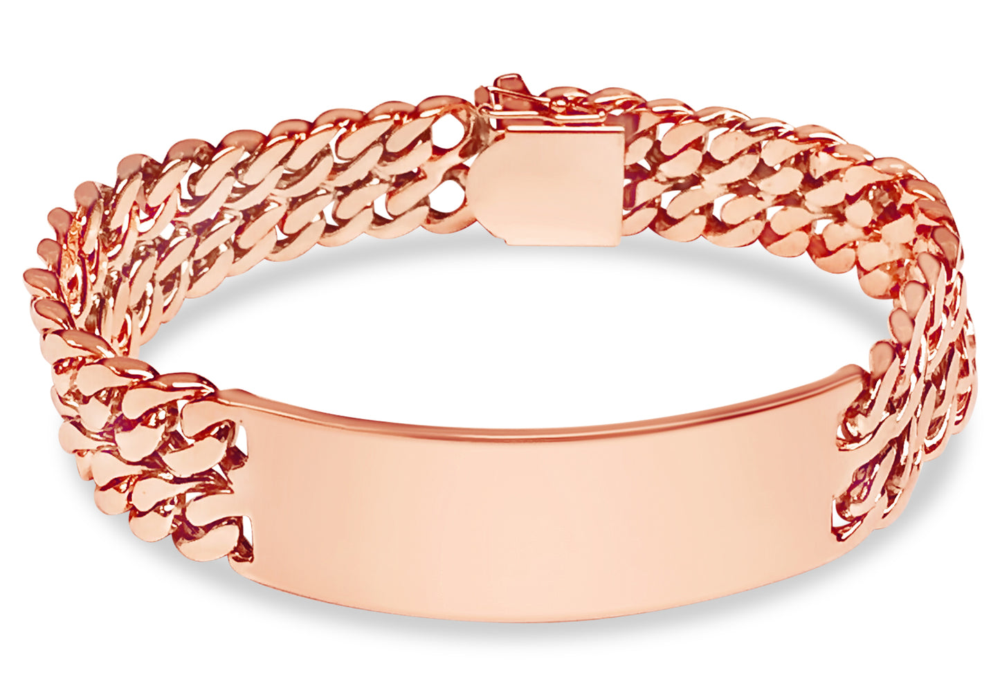 ID Curb Solid Gold Handmade Bracelet , 16mm, 6.5-10 Inch