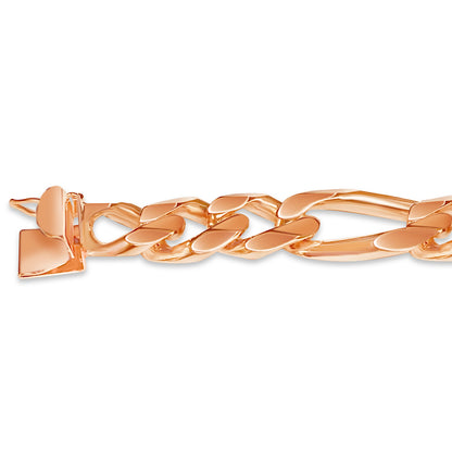 Figaro Solid Gold Handmade Necklace , 12mm, 16-30 Inch