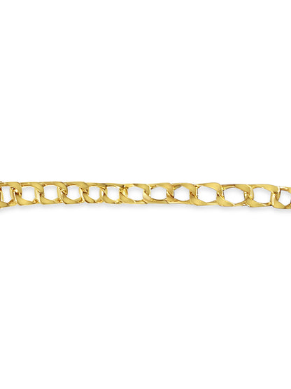 Curb Solid Gold Handmade Bracelet , 10mm, 6.5-10 Inch