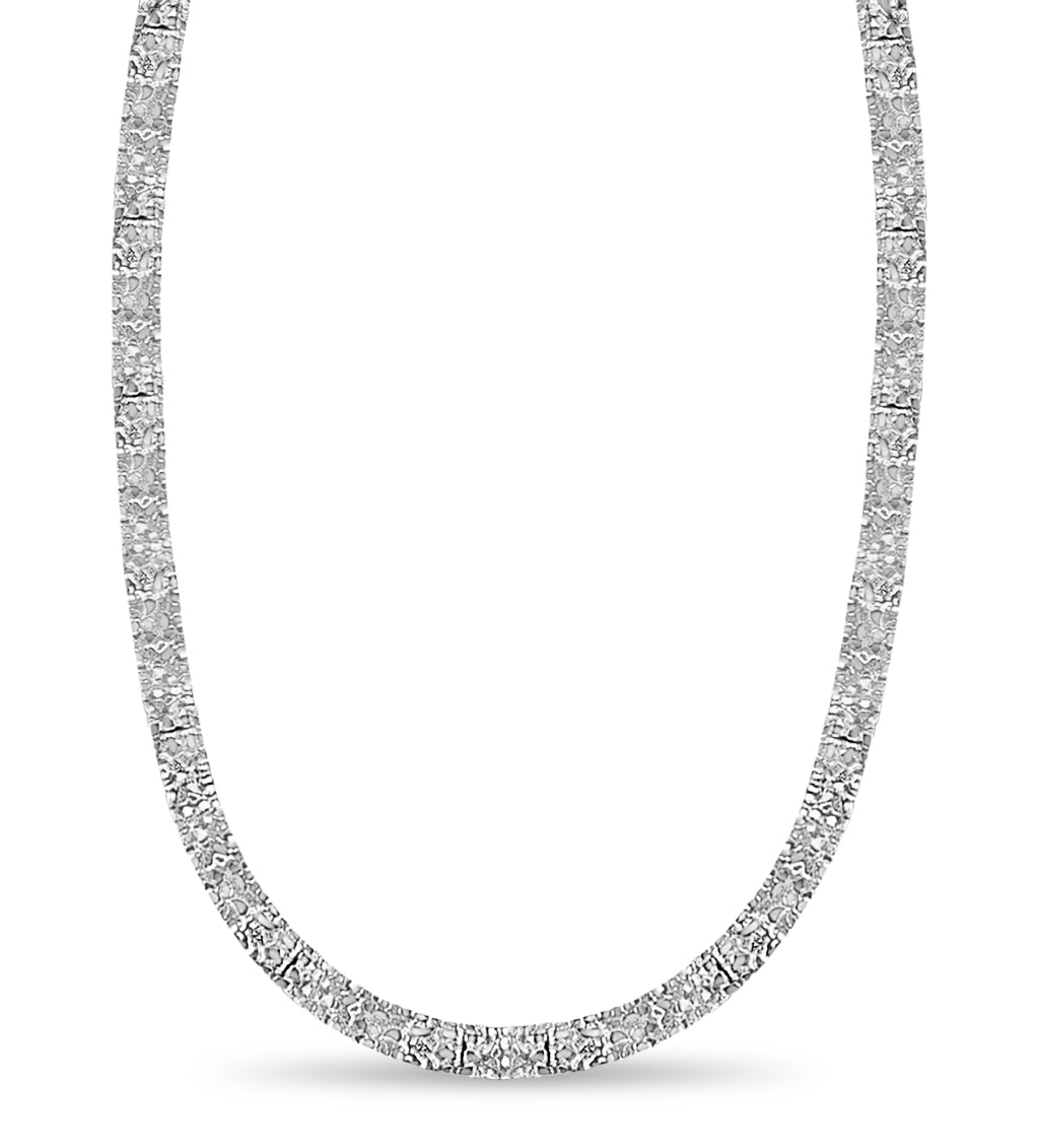 Nugget Solid Gold Handmade Necklace , 17mm, 16-30 Inch