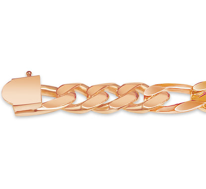 ID Figaro Solid Gold Handmade Bracelet , 12mm, 6.5-10 Inch
