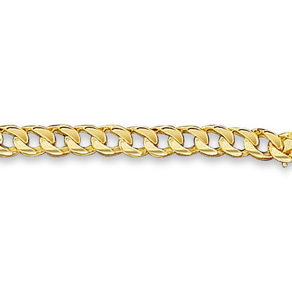 ID Curb Solid Gold Handmade Bracelet , 9mm, 6.5-10 Inch