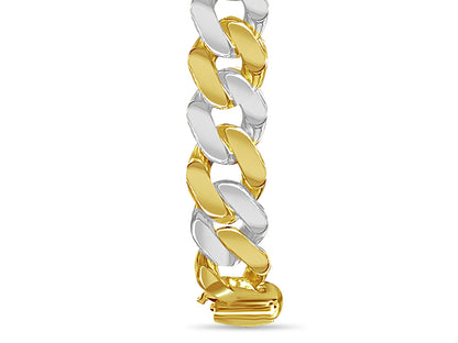Curb Solid Gold Handmade Bracelet , 14mm, 6.5-10 Inch