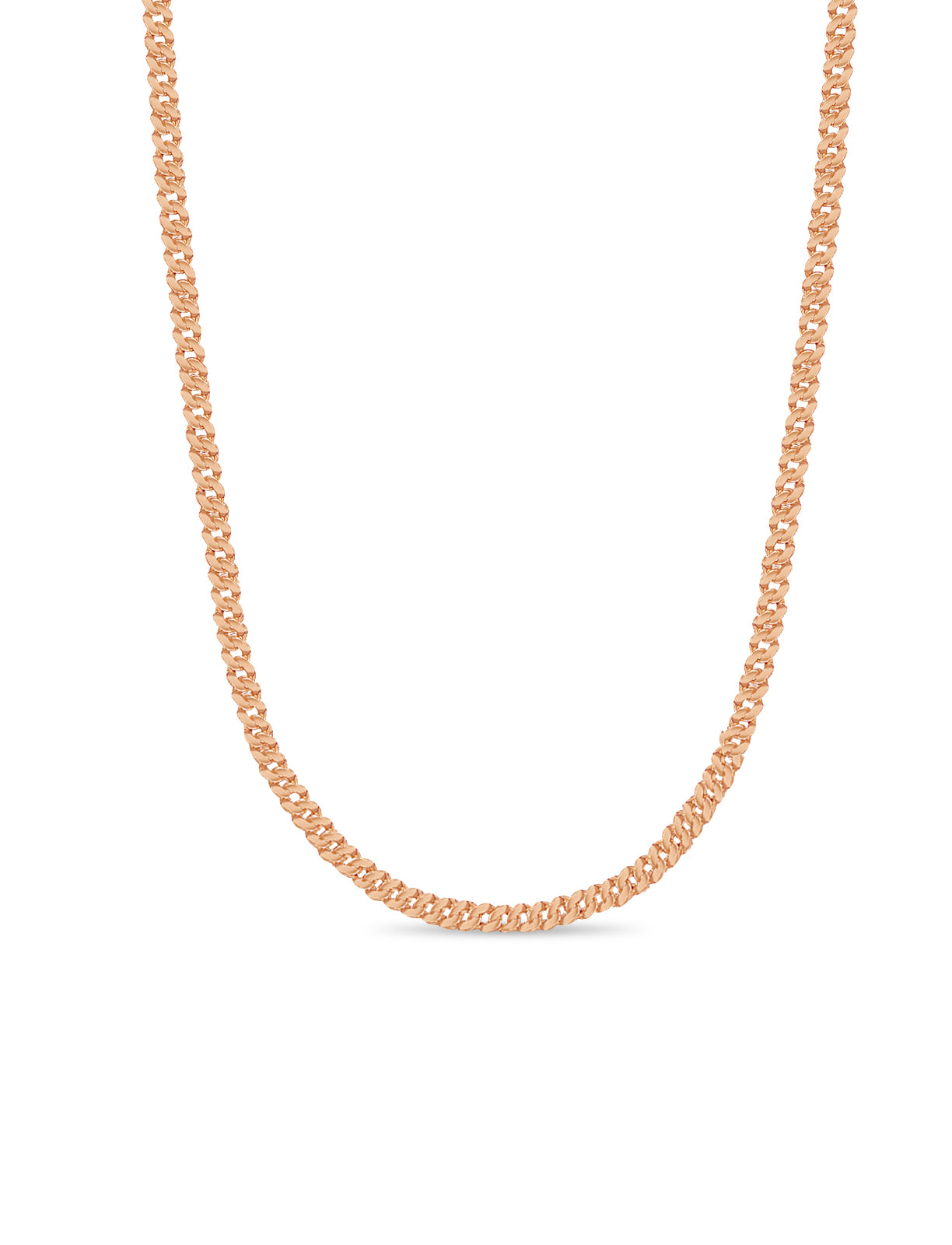 Curb Solid Gold Handmade Necklace , 14mm, 16-30 Inch