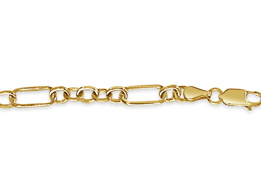 Curb Solid Gold Handmade Bracelet , 6mm, 6.5-10 Inch
