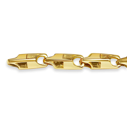 Rectangle Tube Solid Gold Handmade Bracelet , 6mm, 6.5-10 Inch