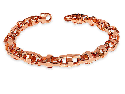 Anchor Mariner Solid Gold Handmade Bracelet , 11mm, 6.5-10 Inch