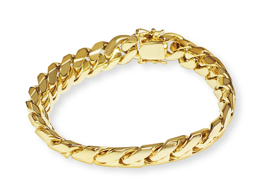 Miami Cuban Solid Gold Handmade Bracelet , 13mm, 6.5-10 Inch