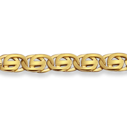 Tiger Eye Solid Gold Handmade Bracelet , 9mm, 6.5-10 Inch