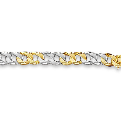 ID Curb Solid Gold Handmade Bracelet , 9mm, 6.5-10 Inch