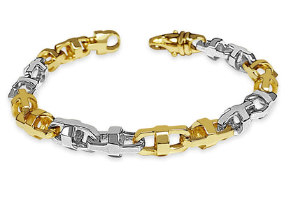 Anchor Mariner Solid Gold Handmade Bracelet , 11mm, 6.5-10 Inch