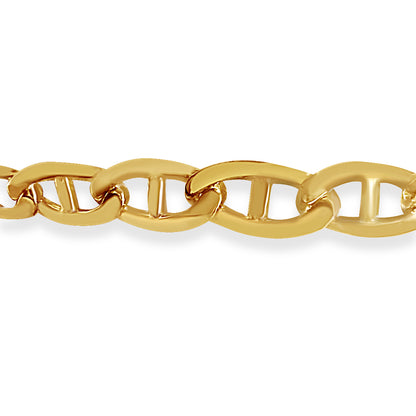 Anchor Mariner Solid Gold Handmade Bracelet , 9mm, 6.5-10 Inch