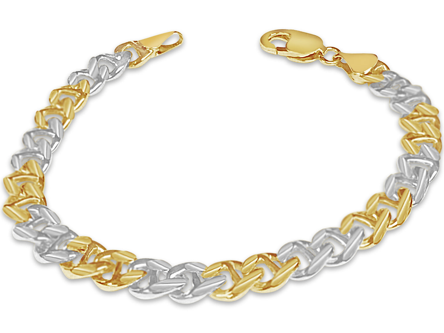 18k Solid Yellow Gold Handmade 9mm Mariner Link Bracelet, 9.5", Approx 45g