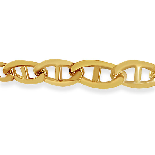 Anchor Mariner Solid Gold Handmade Bracelet , 9mm, 6.5-10 Inch